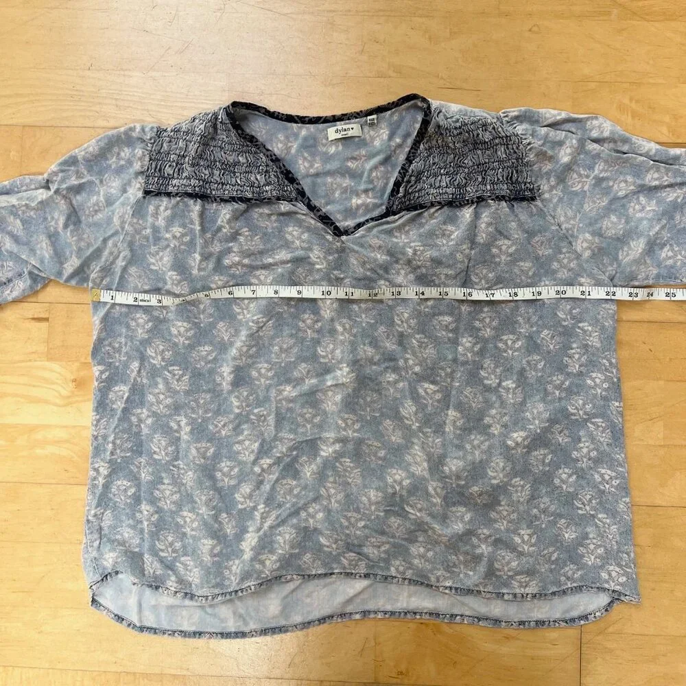 Dylan Los Angeles Blue Peasant Blouse, Size Small - Picture 11 of 11